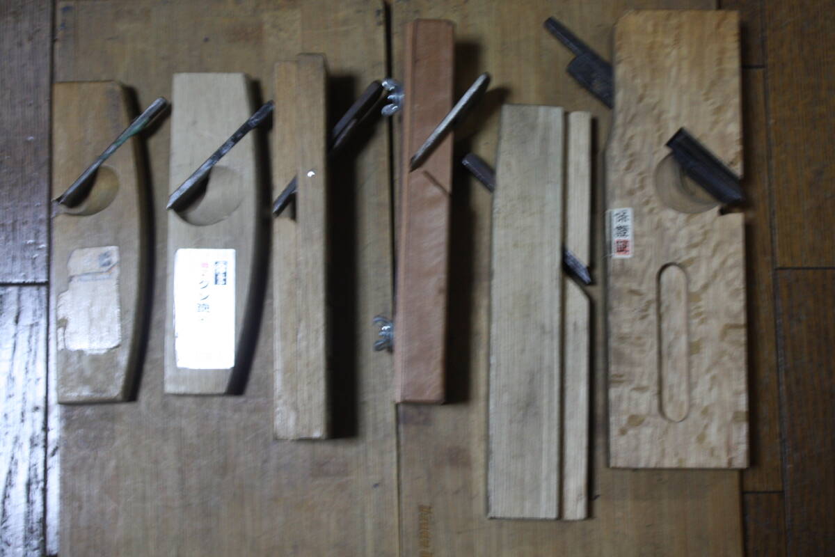 大工道具 クシ鉋、シキイ鉋、脇キワ鉋　まとめ6本セット　並上　現状_画像1