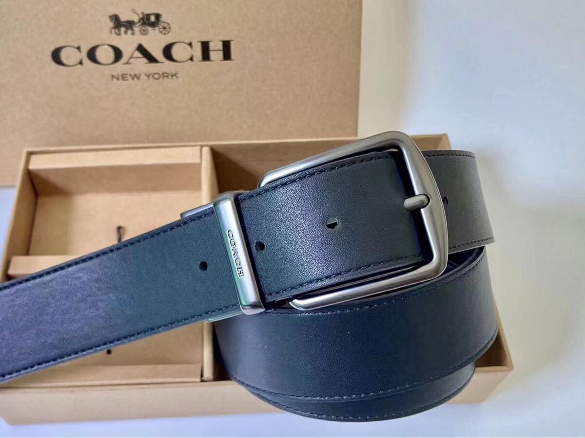 コーチ　新品　リバーシブル　シグネチャー　バックル回転可能　フリーサイズ　紳士　ビジネス　社会人ベルト_画像7