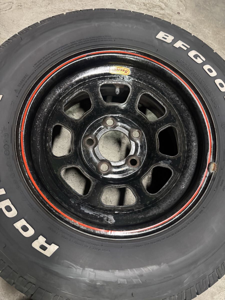 シボレー 車検用 スタッドレス用 スチールホイールとタイヤ 検索 愛知 デイトナ 127 5穴 サバーバン タホ アストロ C1500 純正 5h バセット_画像4