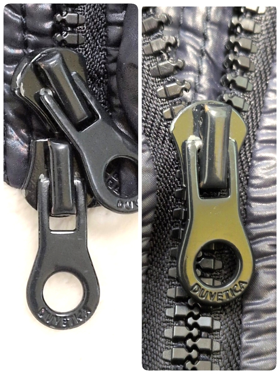 1円〜美品 DUVETICA デュベティカ 38 紺 M相当 レディース高級タヌキファー ダウンコート _画像6