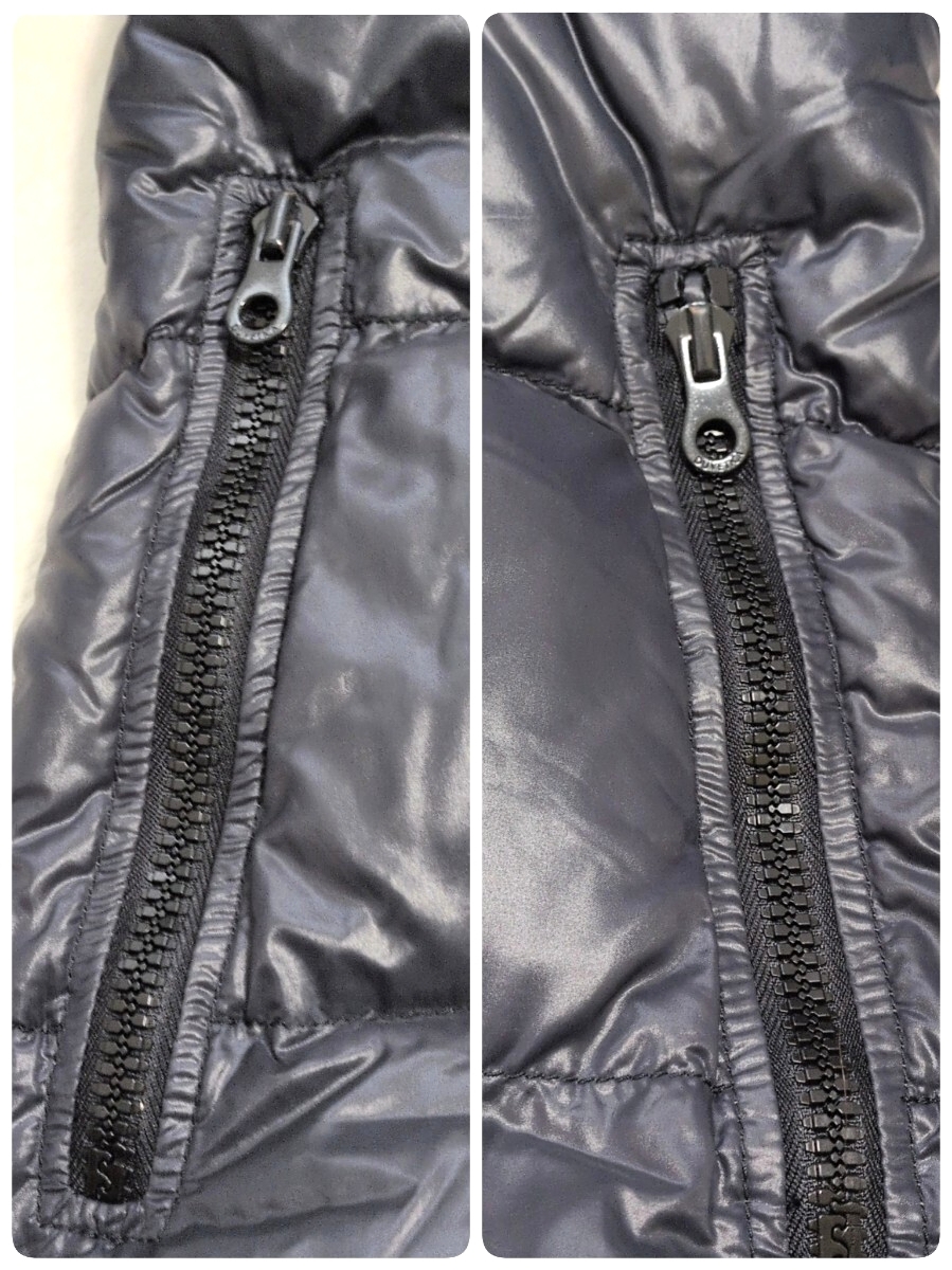 1円〜美品 DUVETICA デュベティカ 38 紺 M相当 レディース高級タヌキファー ダウンコート _画像7