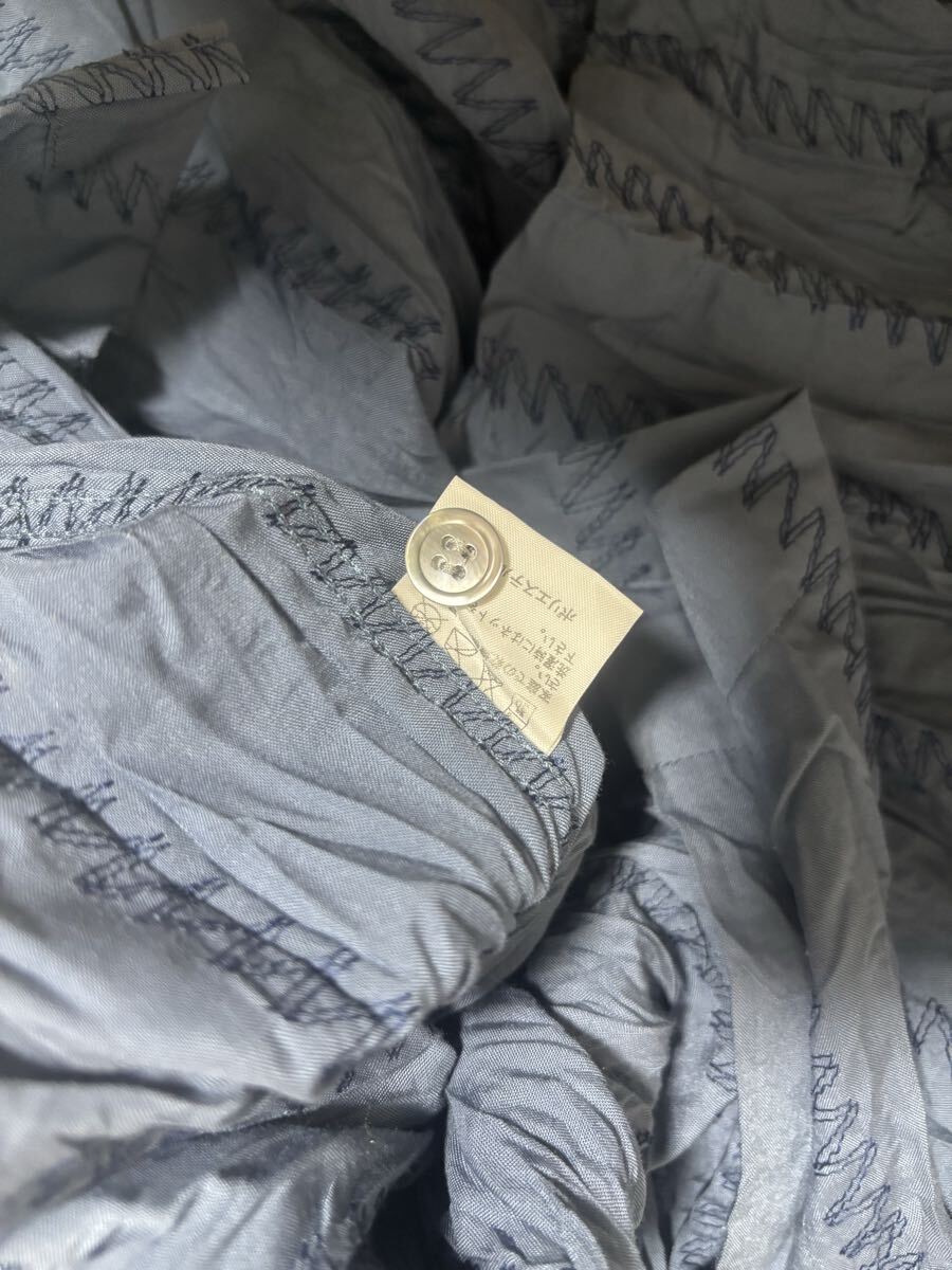 イッセイミヤケ ISSEYMIYAKE 長袖シャツ 青系 プリーツ シワ加工 _画像3