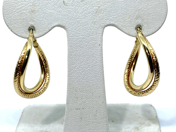 【即決】 K14 585 フープ ピアス イタリーピアス ゴールド 14金 フープピアス ジュエリー イタリー製 1.7g _画像1