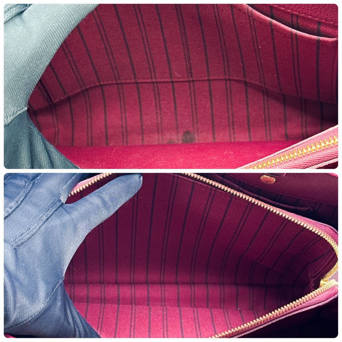 ルイヴィトン モノグラム アンプラント モンテーニュMM ハンドバッグ 赤 2way ショルダーバッグ_画像5