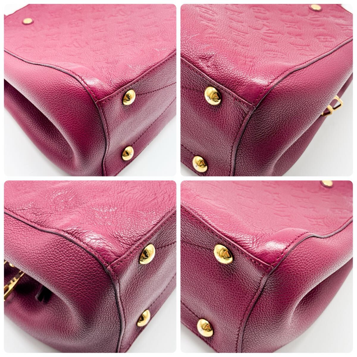 ルイヴィトン モノグラム アンプラント モンテーニュMM ハンドバッグ 赤 2way ショルダーバッグ_画像7