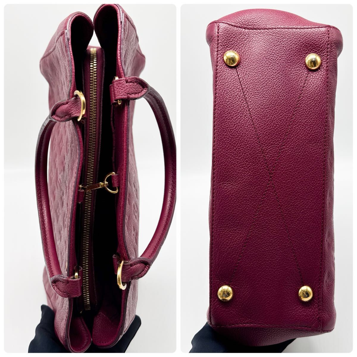 ルイヴィトン モノグラム アンプラント モンテーニュMM ハンドバッグ 赤 2way ショルダーバッグ_画像8