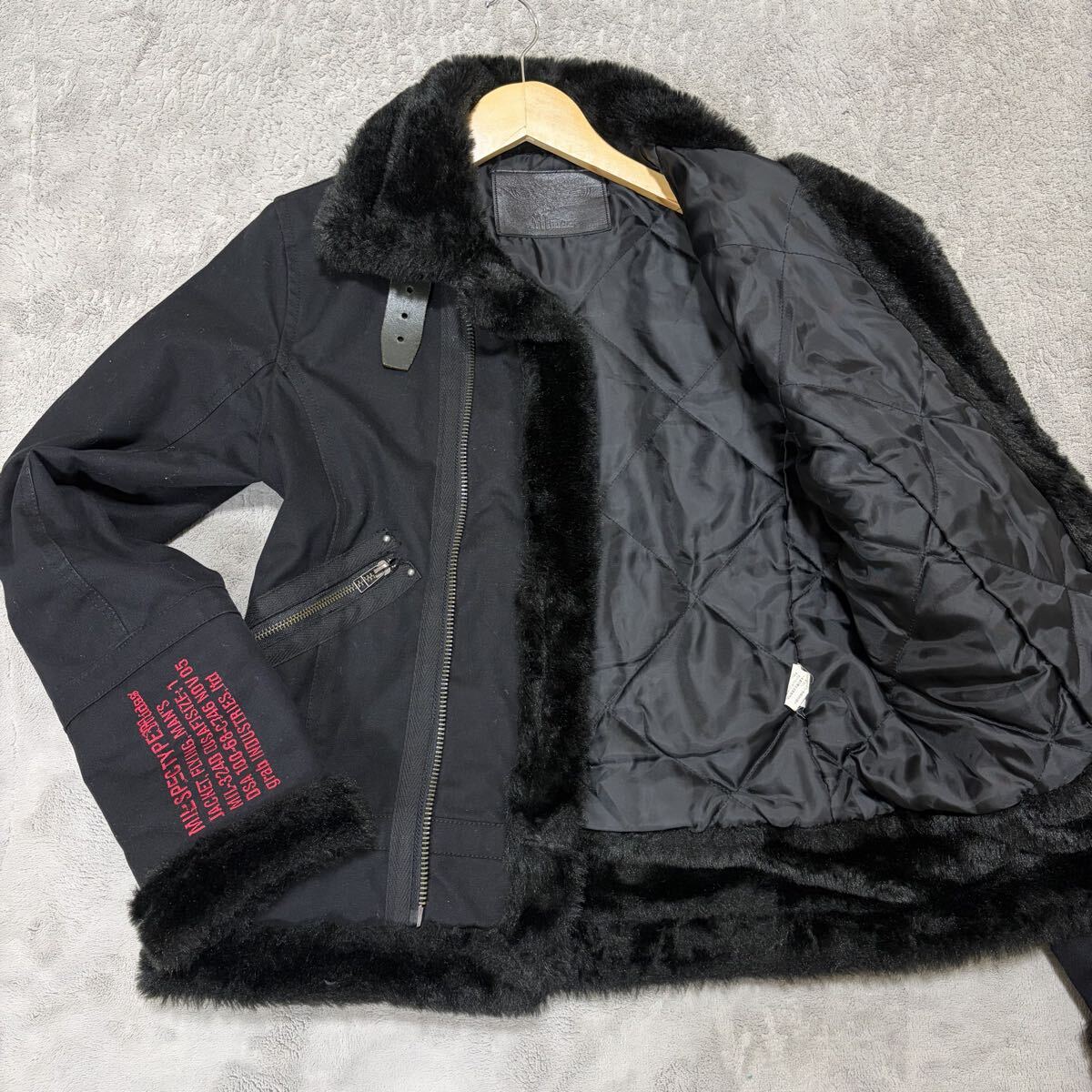 希少 美品 MIDAS ミダス ダブルライダース ジャケット Y2K アーカイブ ブラック スタッズ 袖刺繍 メンズ 激レア ファー 黒 ロック M〜L相当_画像1