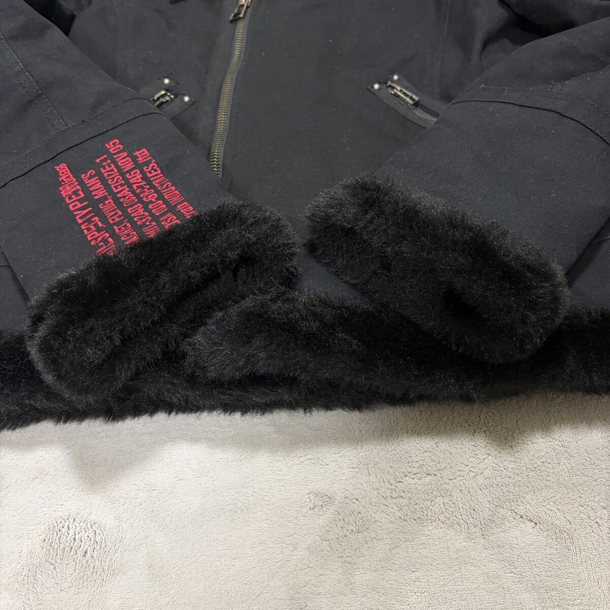 希少 美品 MIDAS ミダス ダブルライダース ジャケット Y2K アーカイブ ブラック スタッズ 袖刺繍 メンズ 激レア ファー 黒 ロック M〜L相当_画像4