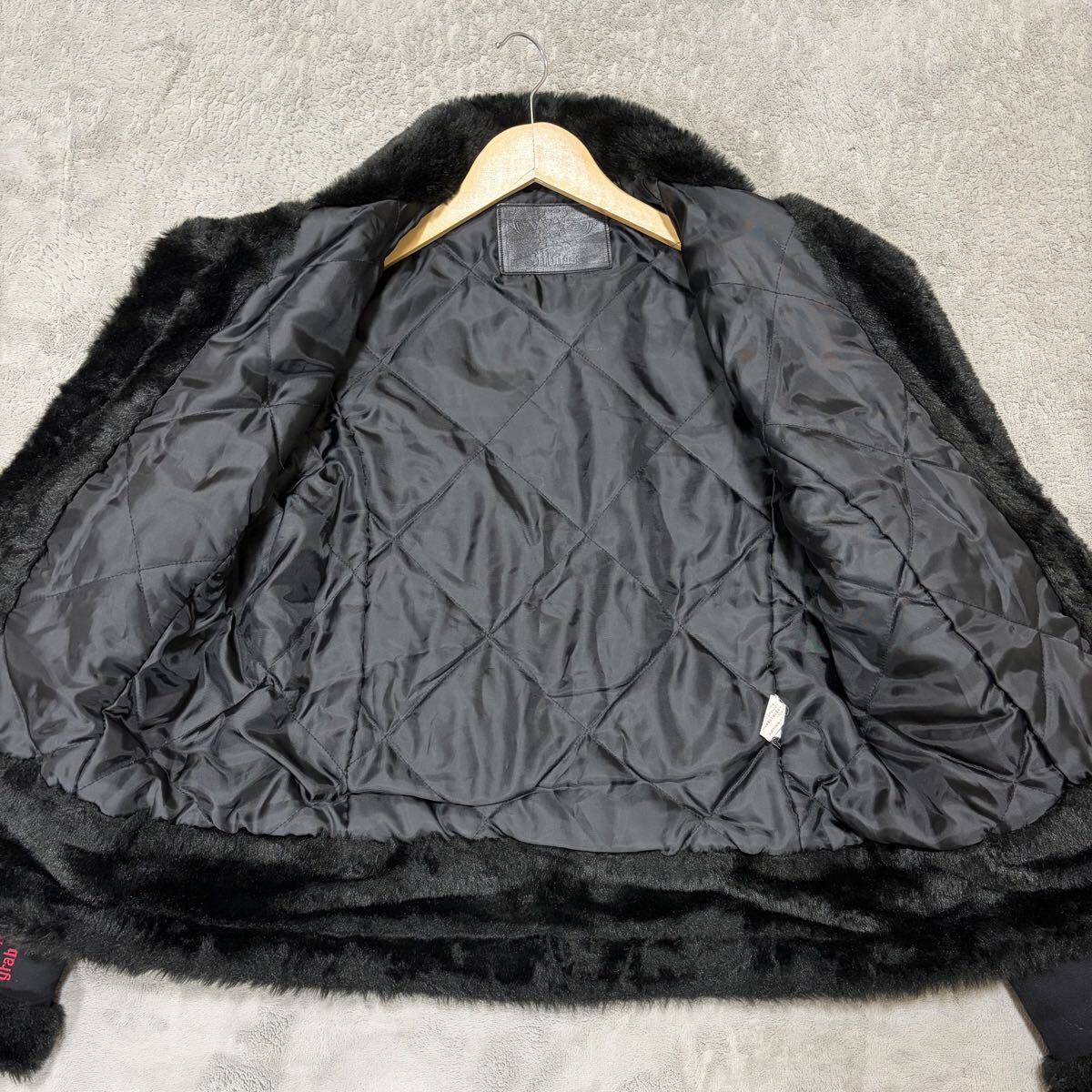 希少 美品 MIDAS ミダス ダブルライダース ジャケット Y2K アーカイブ ブラック スタッズ 袖刺繍 メンズ 激レア ファー 黒 ロック M〜L相当_画像6