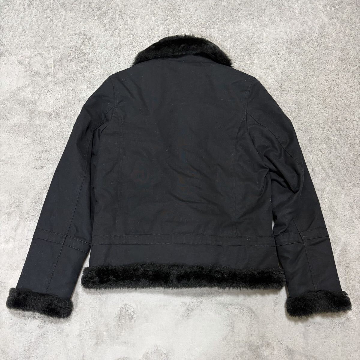 希少 美品 MIDAS ミダス ダブルライダース ジャケット Y2K アーカイブ ブラック スタッズ 袖刺繍 メンズ 激レア ファー 黒 ロック M〜L相当_画像9