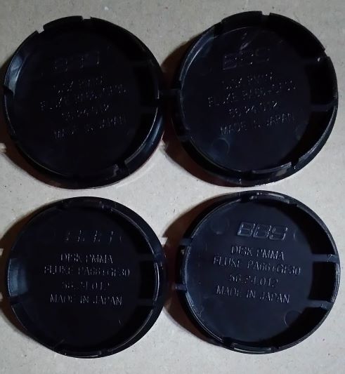 BBS 純正品 56mm 黒 金文字 ホイールキャップ センターキャップ 中古 56.24.012 4個 -_画像2
