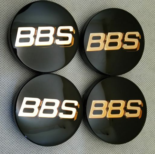 BBS 純正品 56mm 黒 金文字 ホイールキャップ センターキャップ 中古 56.24.012 4個 -_画像1