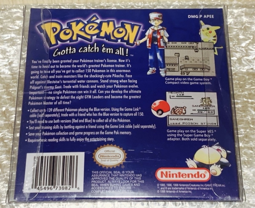 新品 未開封 海外版 ポケットモンスター GB ゲームボーイ 青 BLUE カメックス Nintendo Game Boy Pokemon Blue Version ゲンガー_画像2