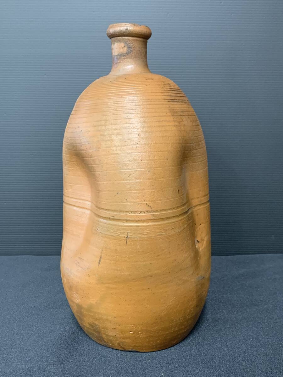  старый Bizen ткань пакет кукла большой бутылочка для сакэ высота 29.3cm Edo период h210