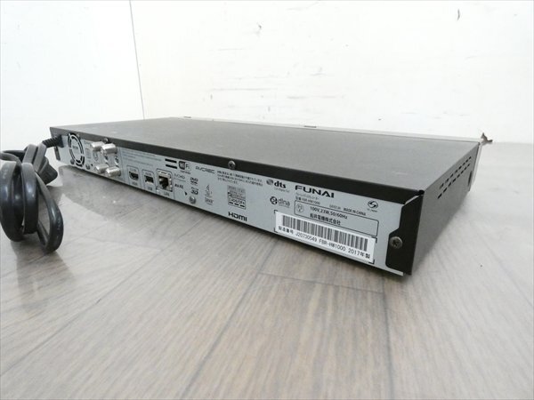 1TB☆17年☆FUNAI/フナイ☆HDD/BDレコーダー☆FBR-HW1000☆2番組同時録画☆3D対応機 管CX37703_画像2
