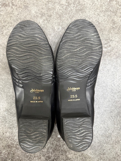 ●H7-11-7 銀座ヨシノヤ GINZA yoshinoya パンプス 23,5cm 黒 レザー レディース_画像6