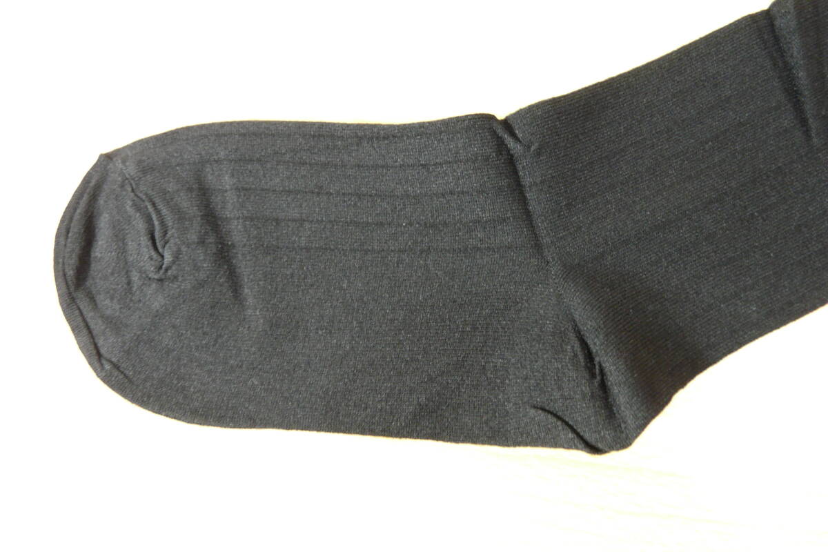 【未使用品★レッグウェア】GUNZE◆Tuche◆オーバーニー ハイソックス 黒 3足◆ストライプ柄◆23-24cm◆54cm丈◆ひざ上◆しっかり伸びる◆_画像3