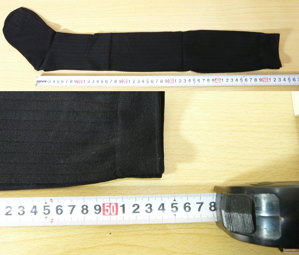 【未使用品★レッグウェア】GUNZE◆Tuche◆オーバーニー ハイソックス 黒 3足◆ストライプ柄◆23-24cm◆54cm丈◆ひざ上◆しっかり伸びる◆_画像10