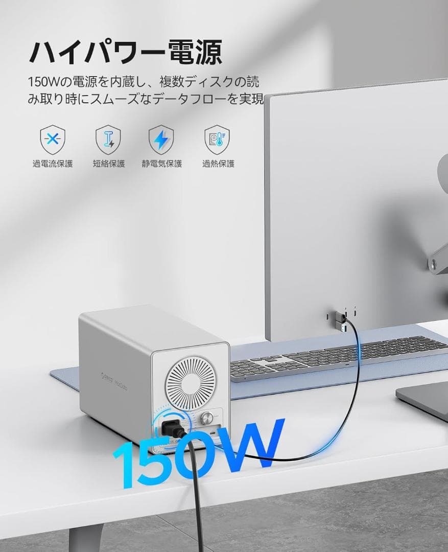 ORICO HDDケース 4台 デイジーフェイス機能付き USB 3.2 Gen 2 10Gbps 2.5/3.5インチ HDD ケース 22TB*4 大容量 _画像3