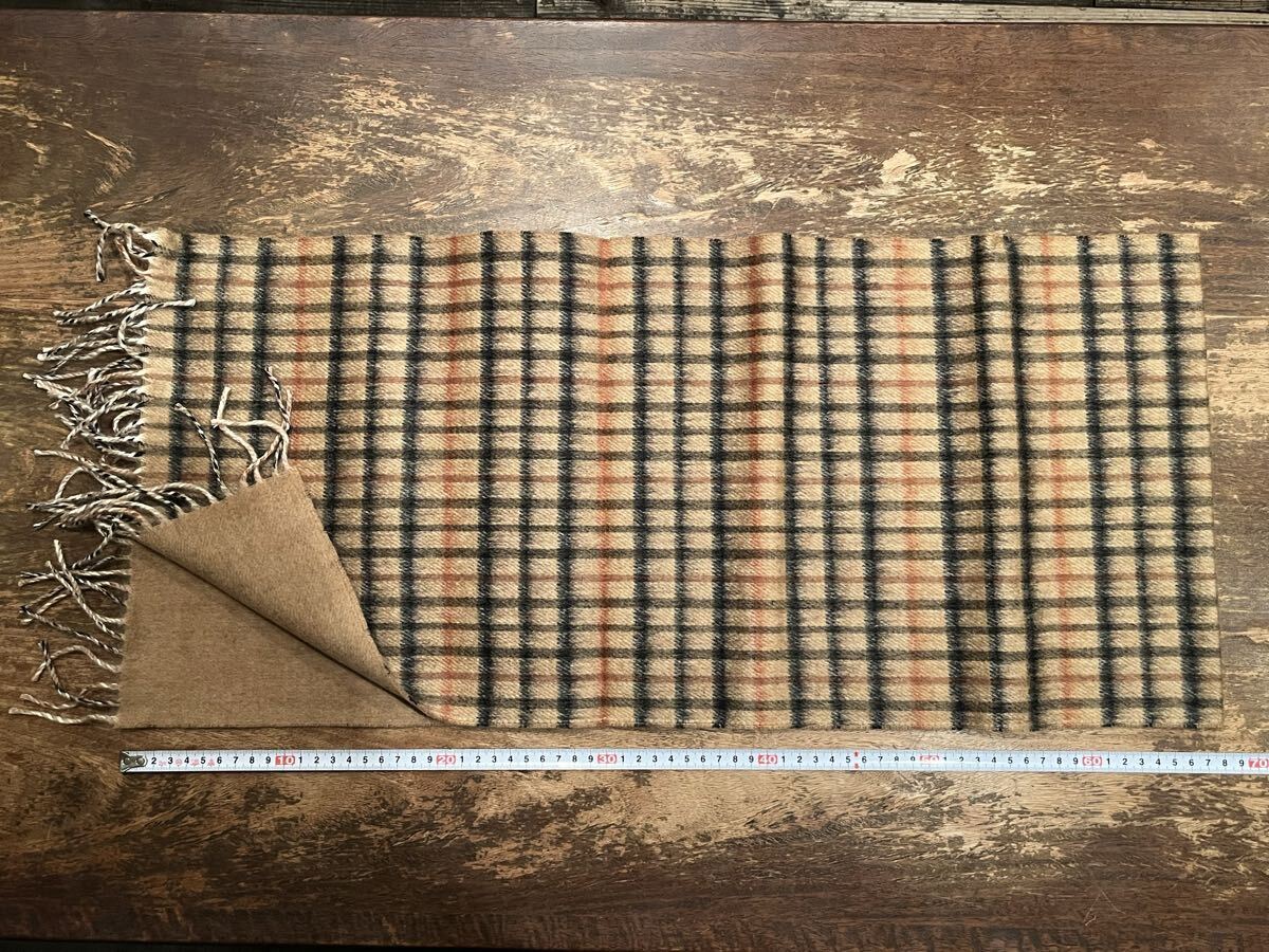 【未使用・長期保管品】DAKS ダックス マフラー チェック柄 毛100% カシミア入り ENGLAND 川辺(株) OMU KAWABE_画像10