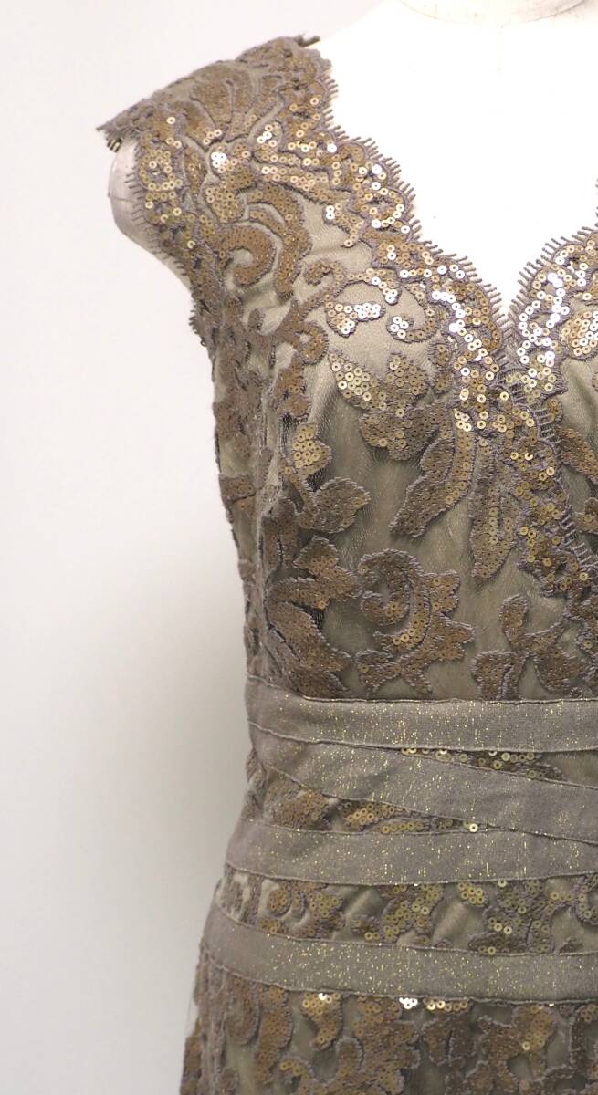 TADASHI SHOJI　タダシショージ　BEIGE/GRAY　ワンピース　「６ 」/ １１号程度_画像5