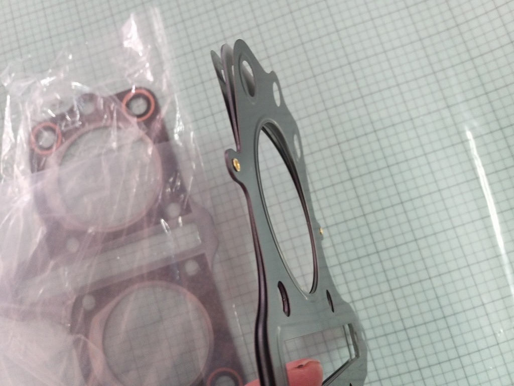 【新品/特注品】SUZUKI GSX400E用 メタルシリンダーヘッドガスケット 検）スズキ GSX400 GSX400T GSX400L ザリ ゴキ ヘッド G/K _画像3