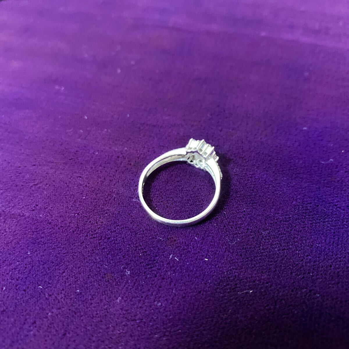 (O) Pt900 プラチナ900 指輪 リング 総重量約3.40g 0.50ct 11〜12号サイズ うぶだし うぶ_画像3