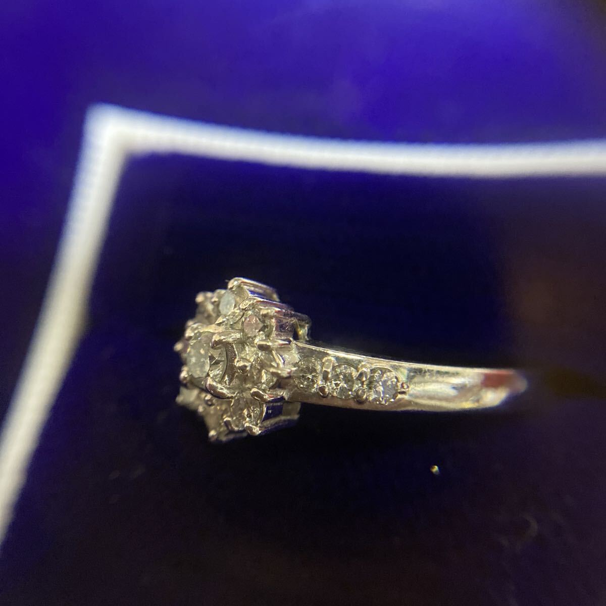 (O) Pt900 プラチナ900 指輪 リング 総重量約3.40g 0.50ct 11〜12号サイズ うぶだし うぶ_画像5