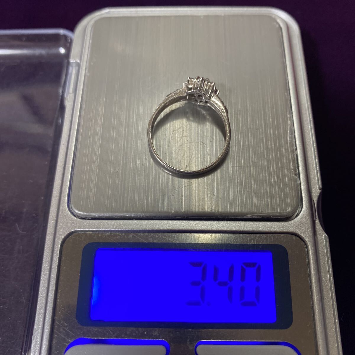 (O) Pt900 プラチナ900 指輪 リング 総重量約3.40g 0.50ct 11〜12号サイズ うぶだし うぶ_画像8