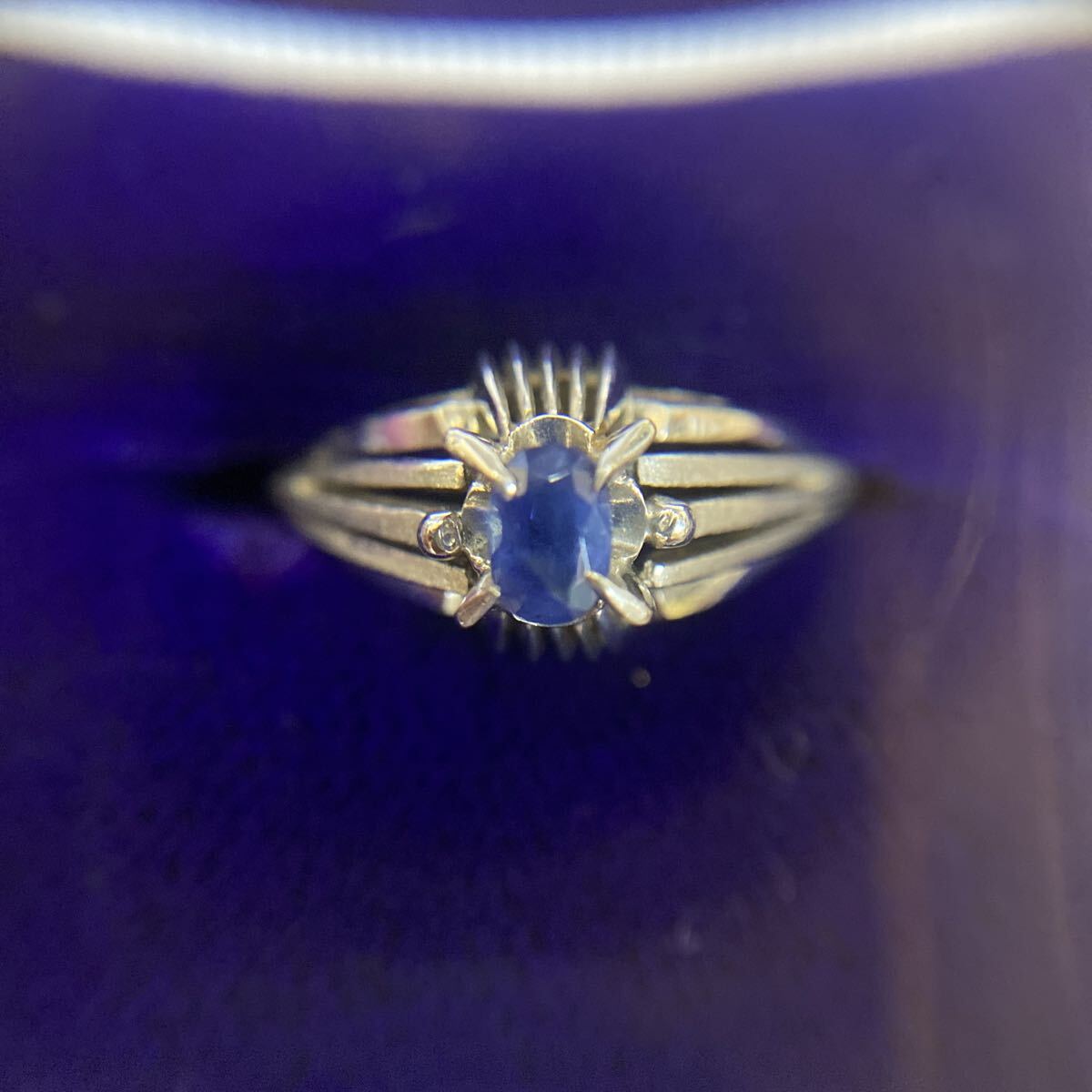 (O) K14WG 14金ホワイトゴールド 指輪 リング 総重量約2.52g 刻印あり うぶだし うぶ_画像4