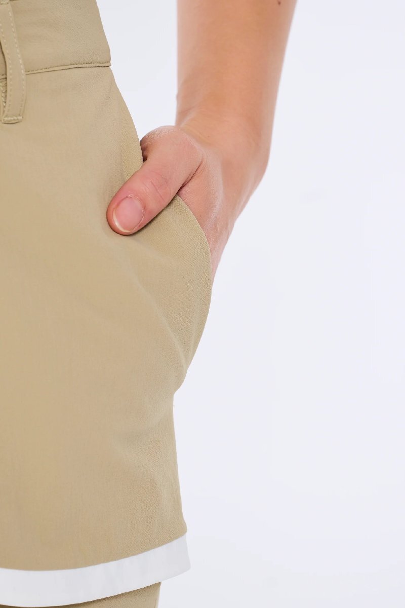 レディス MU スポーツ 701H2512 ベージュ サイズ４4 ヨーク付きスーパーストレッチパンツ 定価28,600円 ミエコウエサコ 新品_画像4