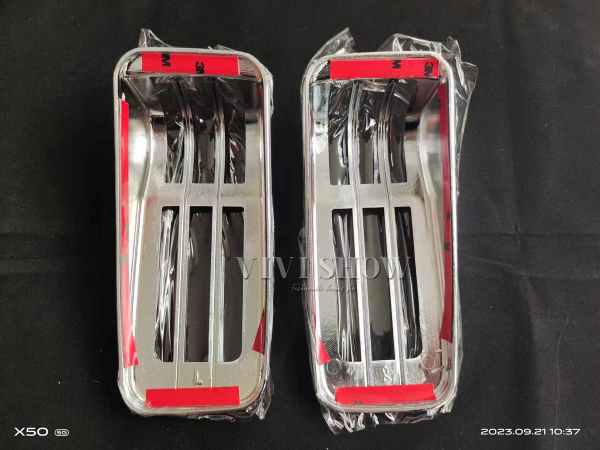 新品 メッキ ドアサイドマーカーランプカバー いすゞ 07エルフ ハイキャブ/ 07フォワード用 左右セット デコトラsto029_画像2