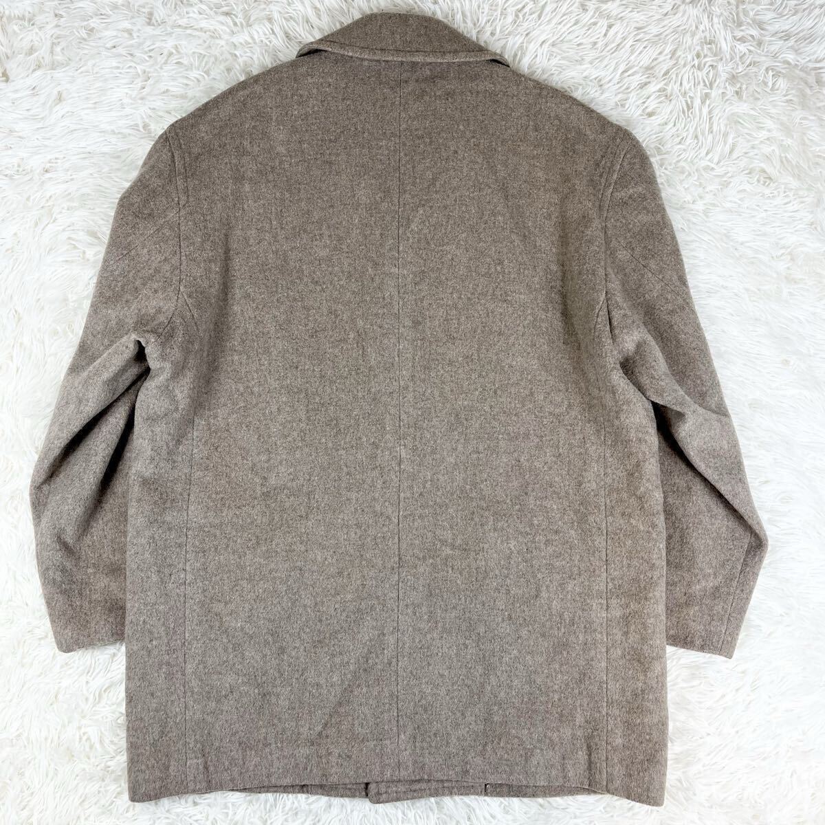 希少XL相当 モヘア混【BROOKSBROTHERS ブルックスブラザーズ】ステンカラーコート キャメル メルトン ウールジャケット チェスター 厚手 _画像6