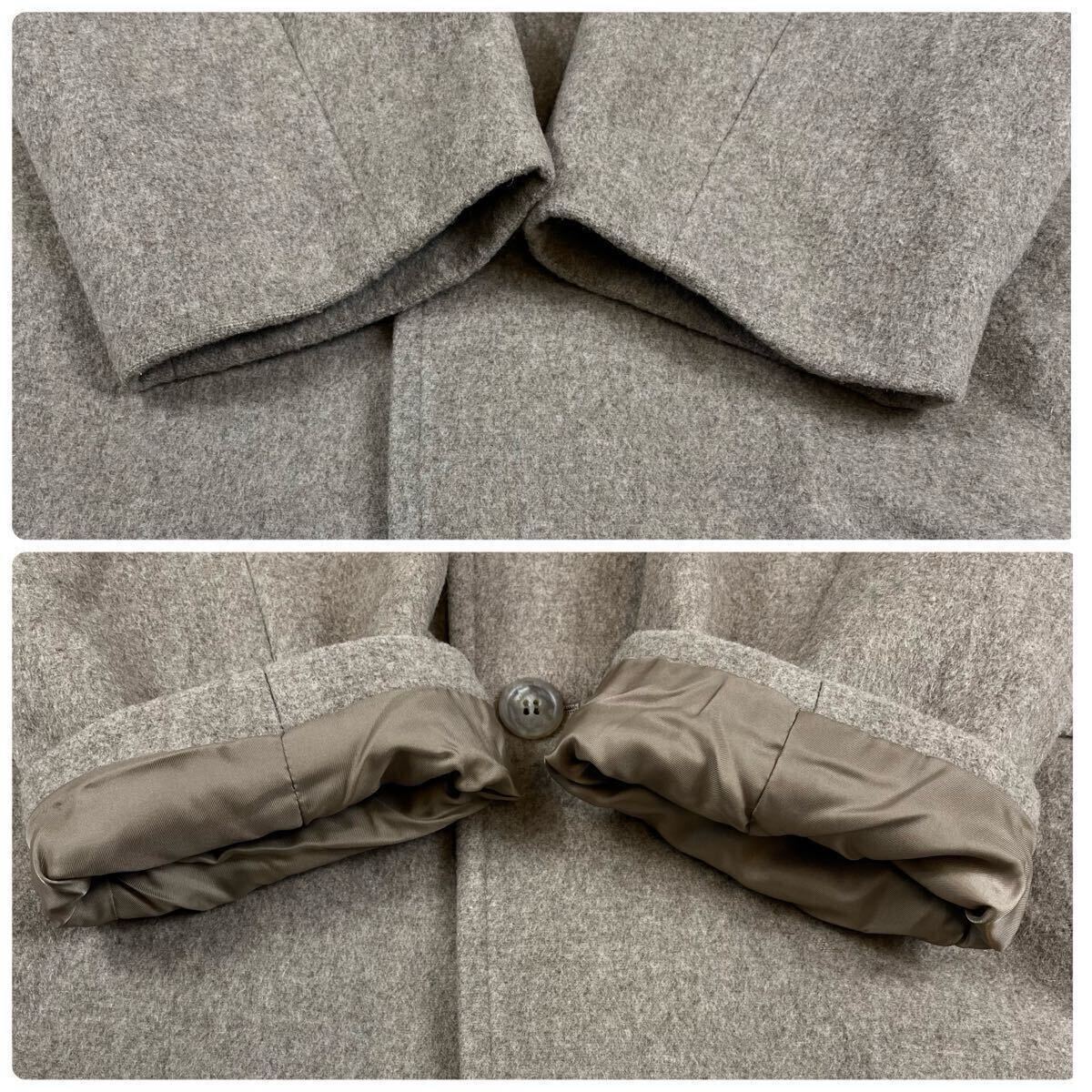 希少XL相当 モヘア混【BROOKSBROTHERS ブルックスブラザーズ】ステンカラーコート キャメル メルトン ウールジャケット チェスター 厚手 _画像7