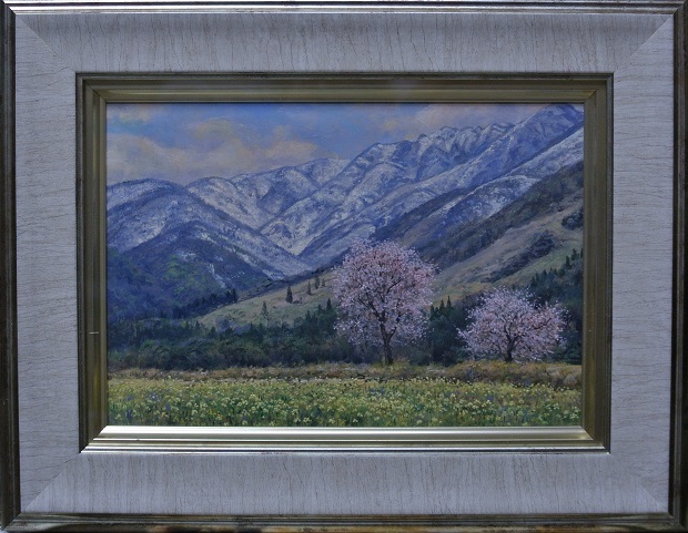 ふるさと信州 『白馬の春』SM　上條けい【真作】_画像2