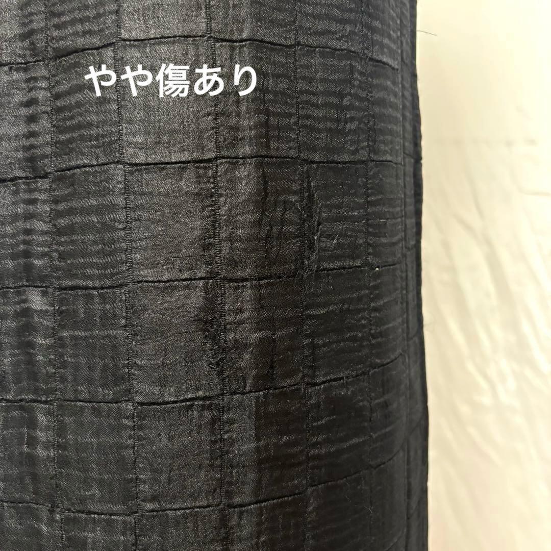 ケイコキシ ロングタイトスカート キルティング風 ウール シルク ブラック_画像6