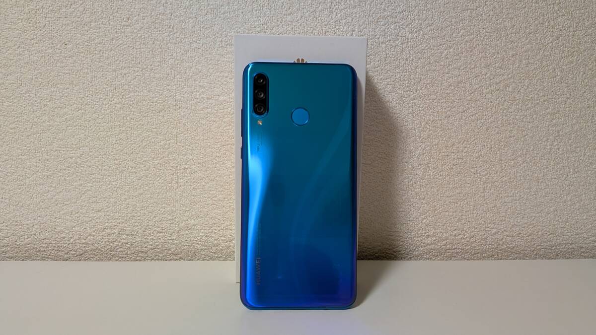 （中古）HUAWEI　P30 lite　ピーコックブルー　ファーウェイ_画像2