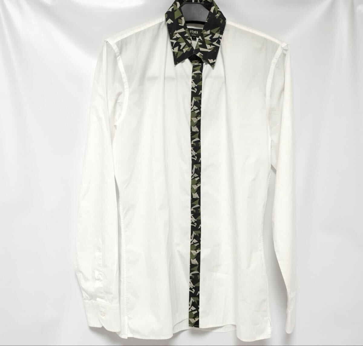 FENDI Fendi переключатель дизайн логотипа рубашка белый 39 камуфляж geo me Trick рубашка с длинным рукавом 