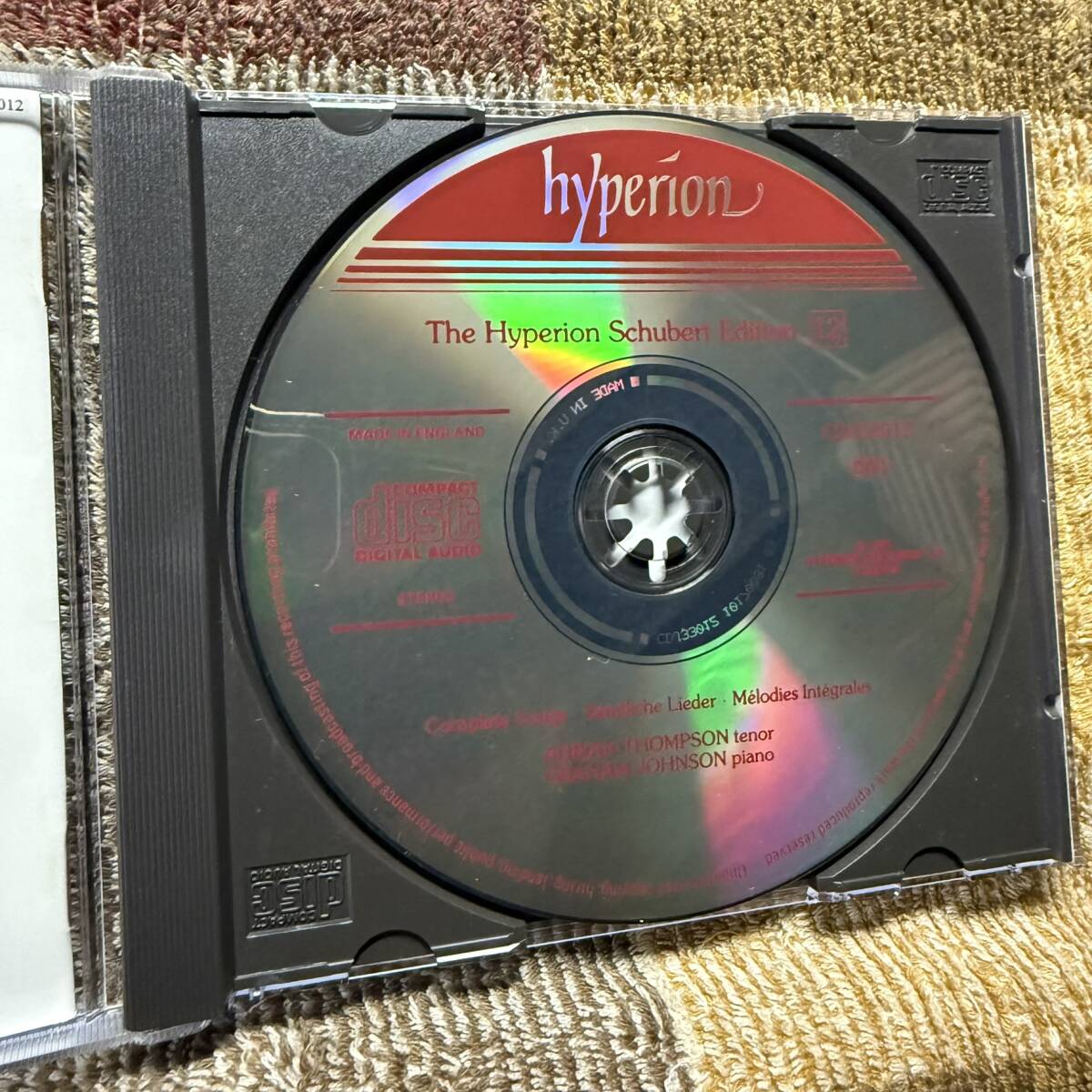 CD●英hyperion CDJ33012●シューベルト 歌曲全集12「少年時代のシューベルト」【エイドリアン・トンプソン グレアム・ジョンスン】_画像5