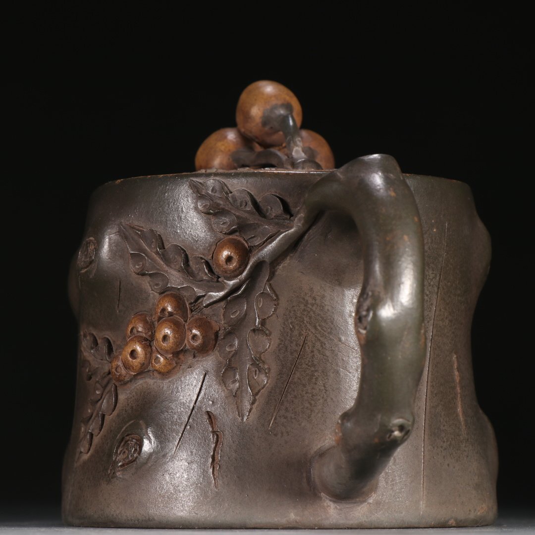 【安】明時代 陳辰製 倣生茶壺 宜興紫砂 常滑 朱泥急須 煎茶道具 茶壷 古美味 古董品 時代物 272_画像4