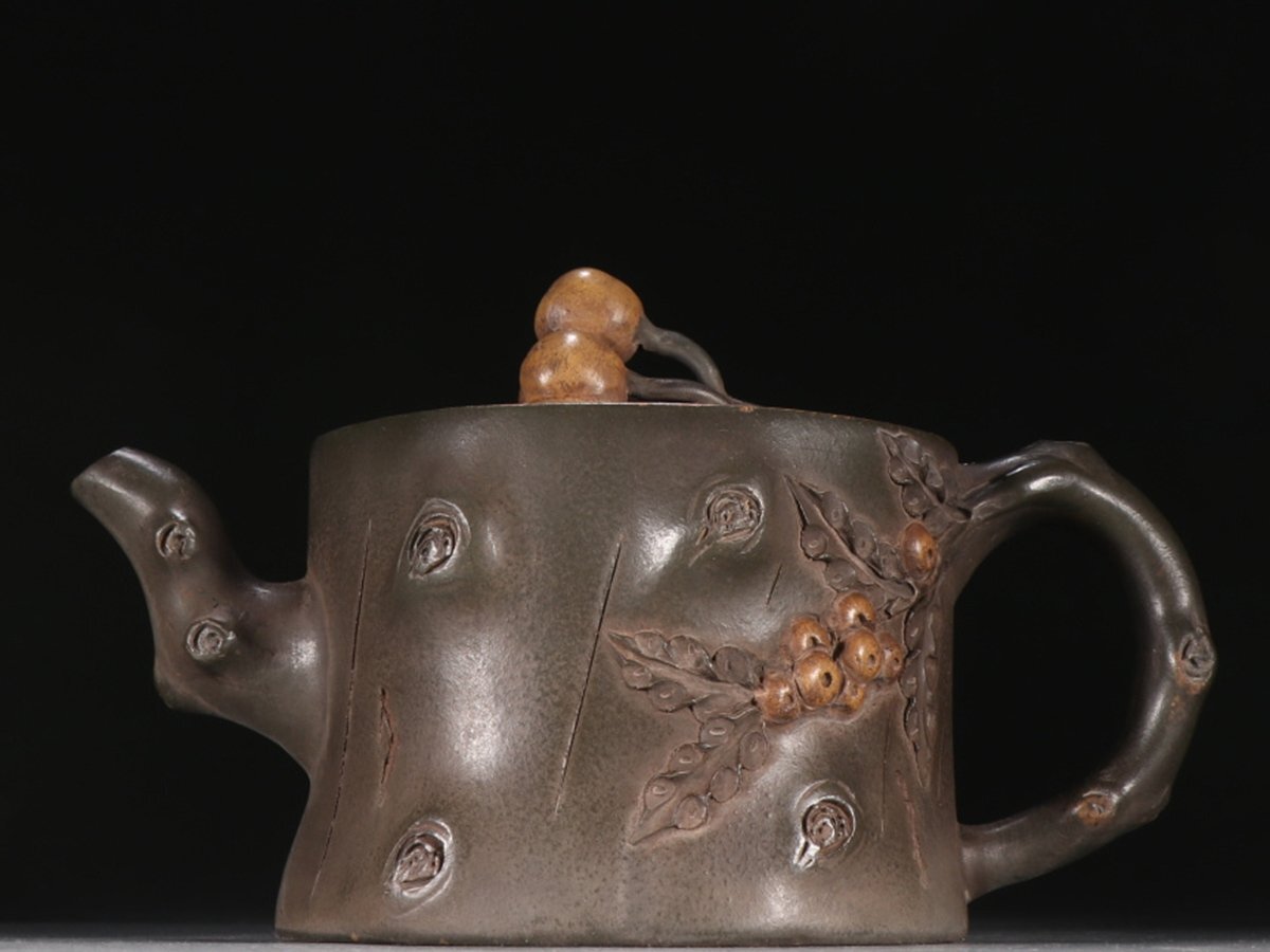 【安】明時代 陳辰製 倣生茶壺 宜興紫砂 常滑 朱泥急須 煎茶道具 茶壷 古美味 古董品 時代物 272_画像1