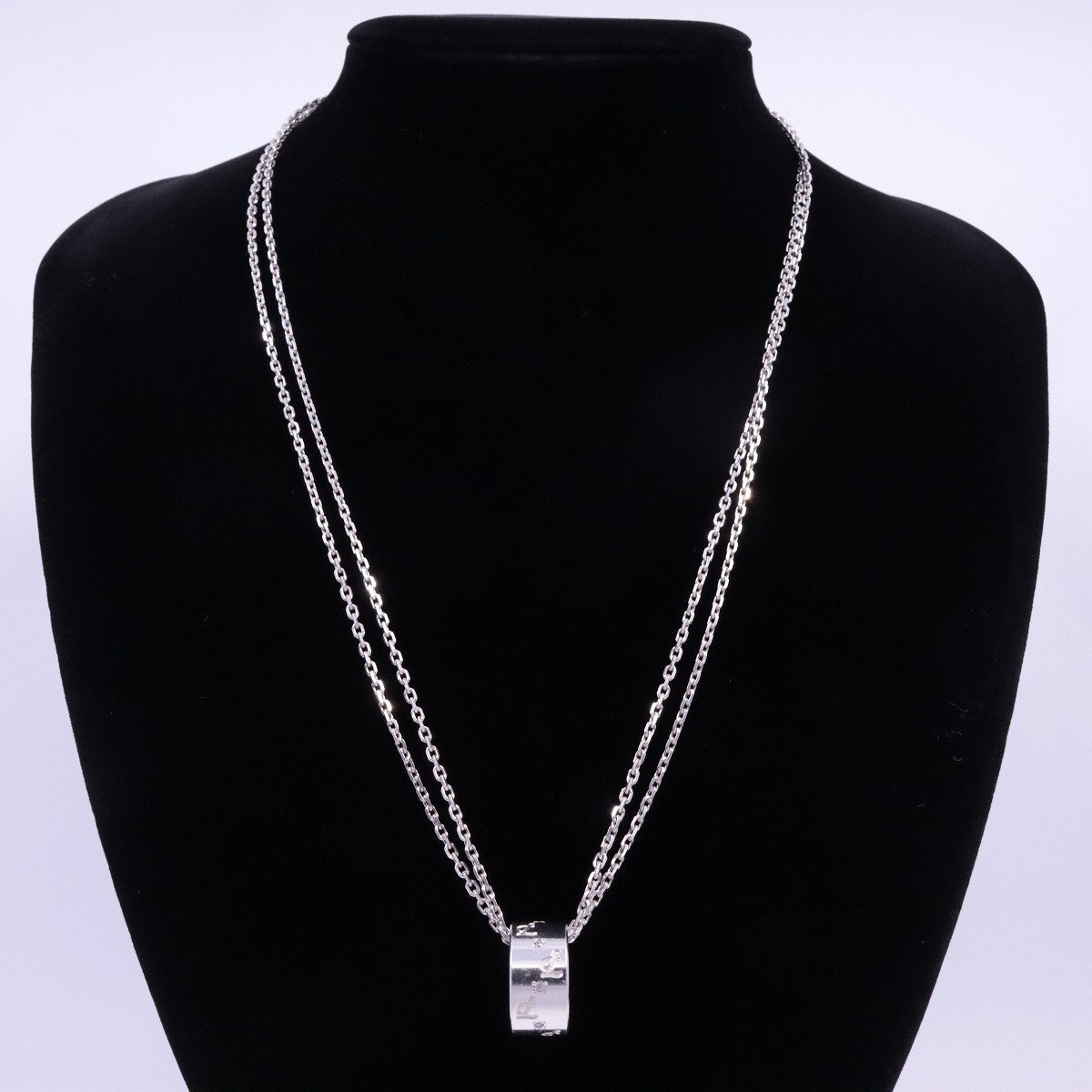 Leda silma レダシルマ リング 2連チェーン ネックレス シルバー/ゲルマニウム/ダイヤモンド0.08ct【いおき質店】_画像7