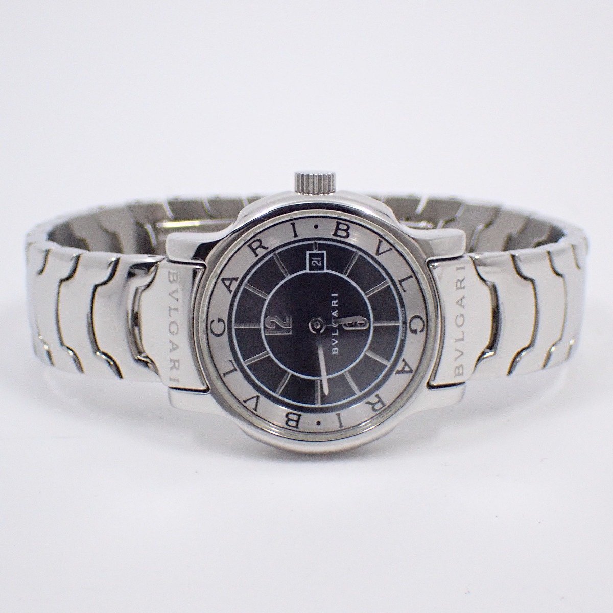 ブルガリ ソロテンポ クォーツ レディース 腕時計 黒文字盤 純正SSベルト ST29S【いおき質店】_画像2