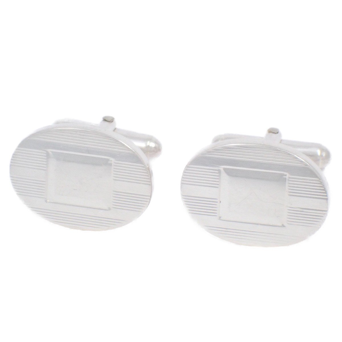 TIFFANY＆Co. ティファニー オーバル ストライプ カフス カフリンクス シルバー925【いおき質店】_画像1