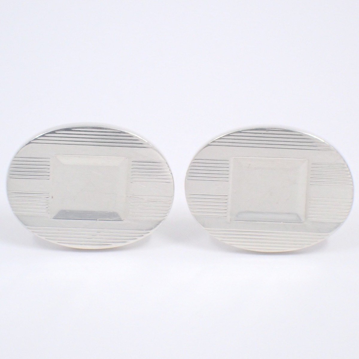 TIFFANY＆Co. ティファニー オーバル ストライプ カフス カフリンクス シルバー925【いおき質店】_画像3