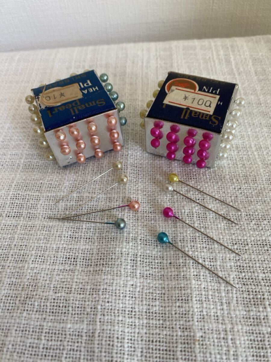 昭和レトロ　スキー印　Small pearl まち針　9ヶ　SKI BRAND スモールパール　当時物 _画像6