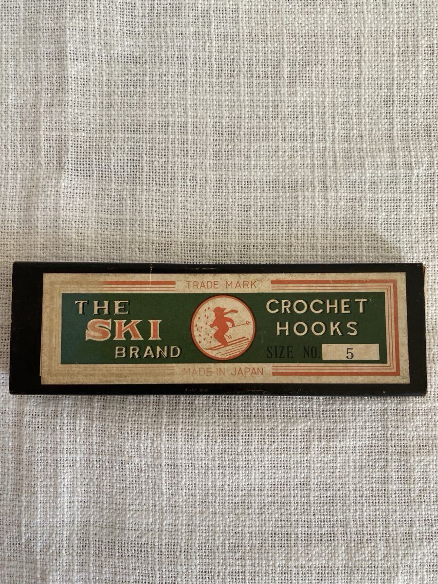 昭和レトロ　スキー印　かぎ針　NO.5 1ダース　12本入り　SKI BRAND CROCHET HOOKS レース編み_画像1