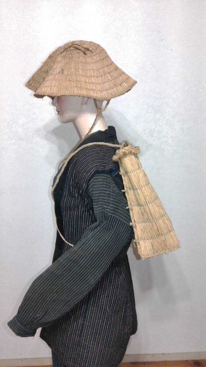 【時代屋】会津背負いカゴ　天然素材　山菜採り用　ワラビ　ゼンマイ　リメイク材　手提げ作り　(199)_画像9