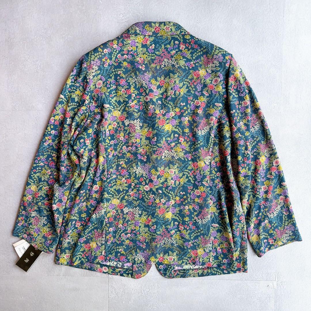 丹後ちりめん　タグ付　杼紗絢 総柄 和柄　ジャケット　レディースLL_画像7