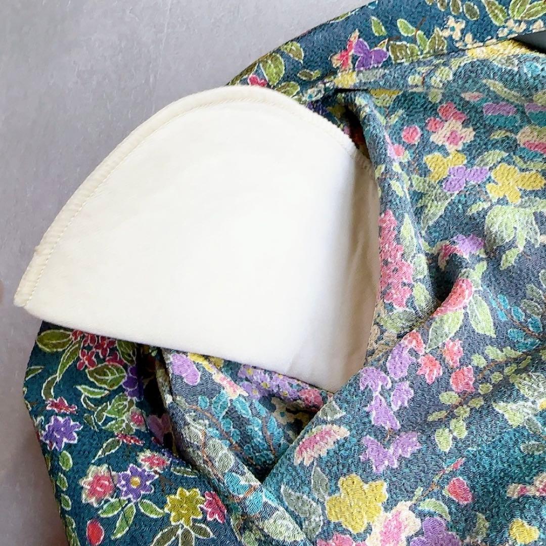 丹後ちりめん　タグ付　杼紗絢 総柄 和柄　ジャケット　レディースLL_画像8